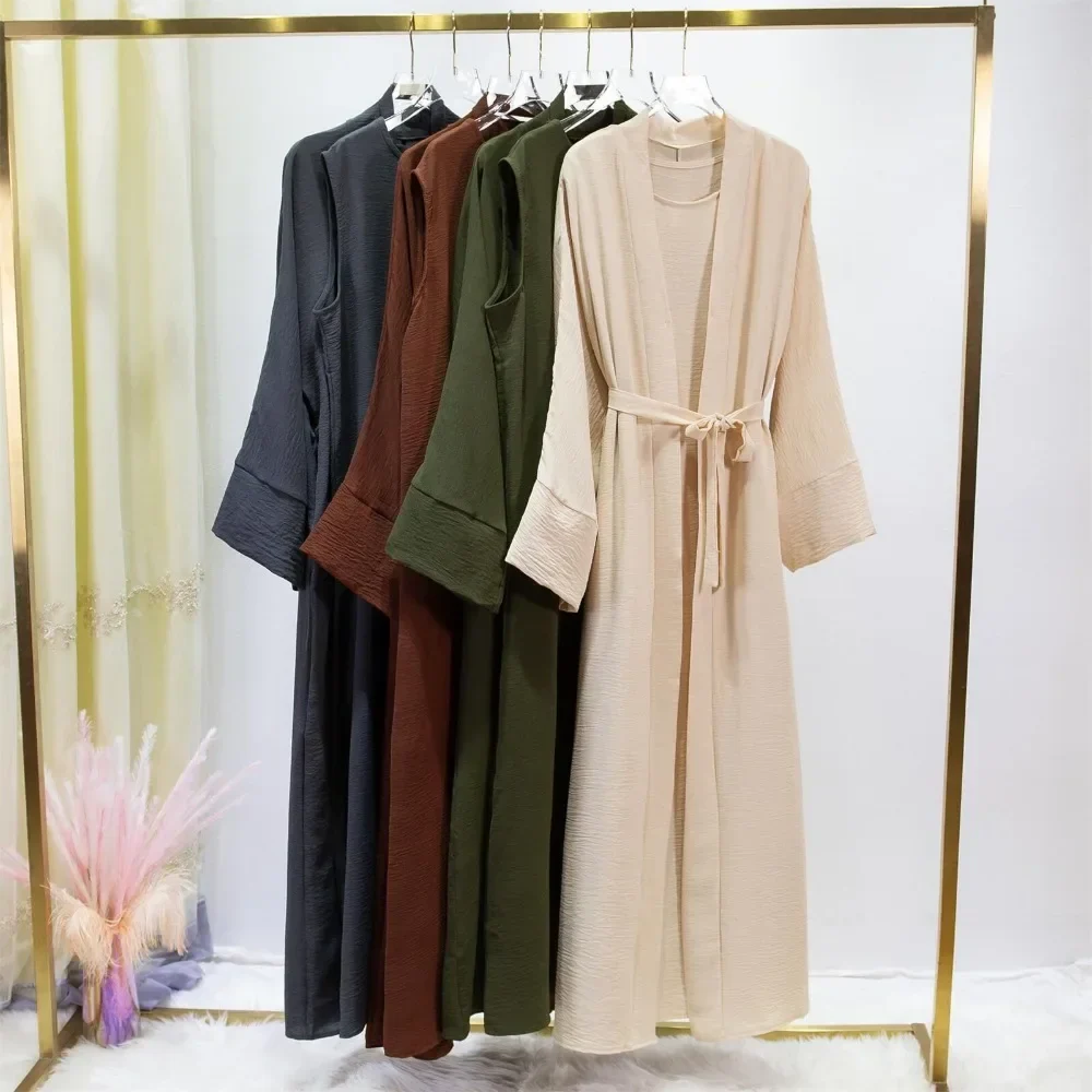 Ensemble Abaya Cardigan : FibrInner Robe + Ceinture - image de produit 0