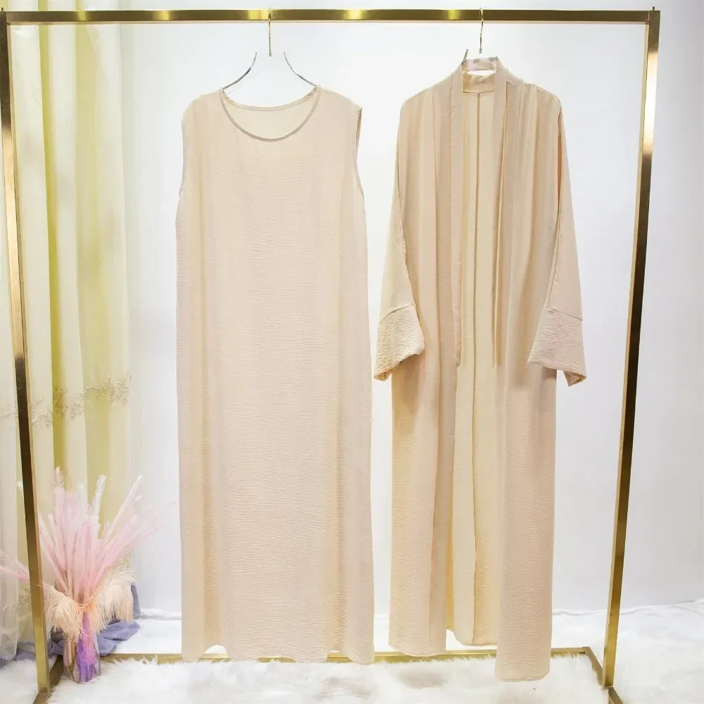 Ensemble Abaya Cardigan : FibrInner Robe + Ceinture - image de produit 1