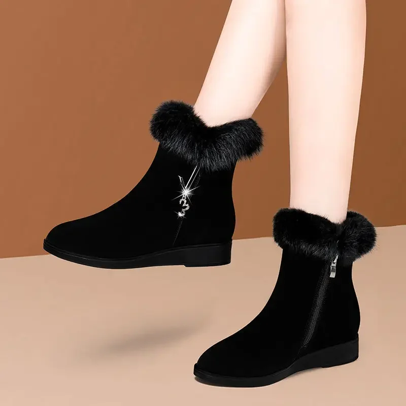 Bottes fourrure compensées femme - Confort mode anti-Ald - image de produit 0